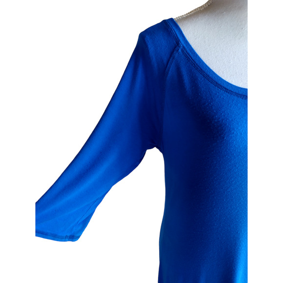 Howinks Womens Royal Blue 3/4 Sleeves Tunic Mini Tee Shirt Dress Size Large - Picture 4 of 7